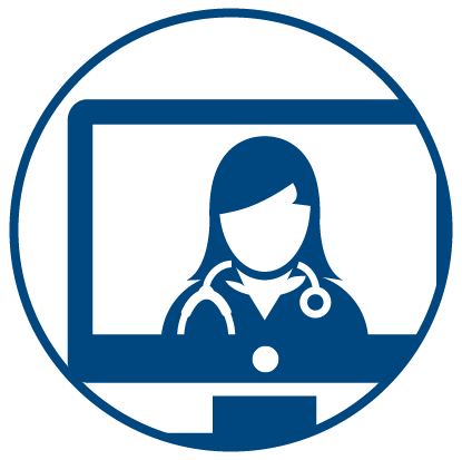 Nurse on computer screen